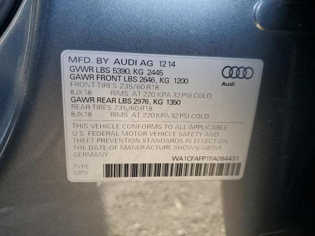 92029905 :رقم المزاد ، WA1CFAFP1FA084431 vin ، 2015 Audi Q5 مزاد بيع