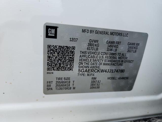 92021775 :رقم المزاد ، 5GAERCKW4JJ174780 vin ، 2018 Buick Enclave مزاد بيع
