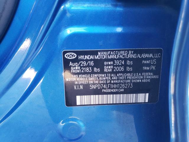 Aukcja sprzedaży 2017 Hyundai Elantra, vin: 5NPD74LF1HH126273, numer aukcji: 91975725