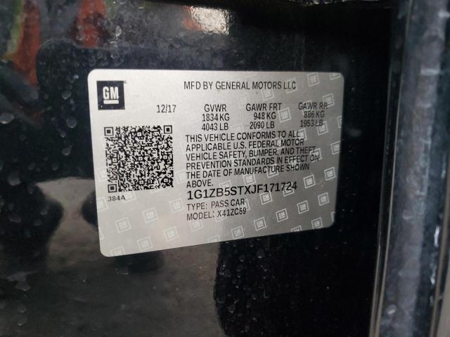 Продажа на аукционе авто 2018 Chevrolet Malibu, vin: 1G1ZB5STXJF171724, номер лота: 92632075