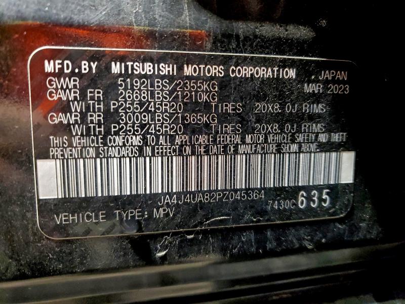 Auction sale of the 2023 Mitsubishi Outlander, vin: JA4J4UA82PZ045364, lot number: 94309375