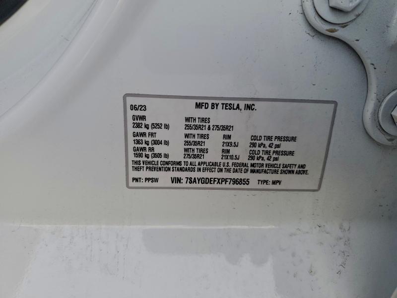 Продажа на аукционе авто 2023 Tesla Model Y, vin: 7SAYGDEFXPF796855, номер лота: 94323875