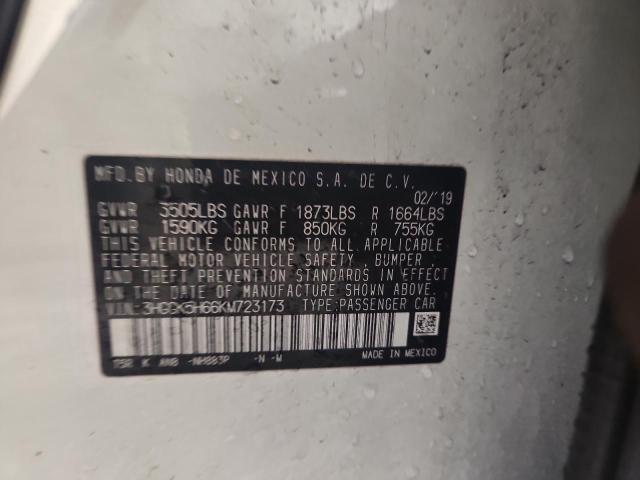 2019 Honda Fit მანქანა იყიდება აუქციონზე, vin: 3HGGK5H66KM723173, აუქციონის ნომერი: 91649295