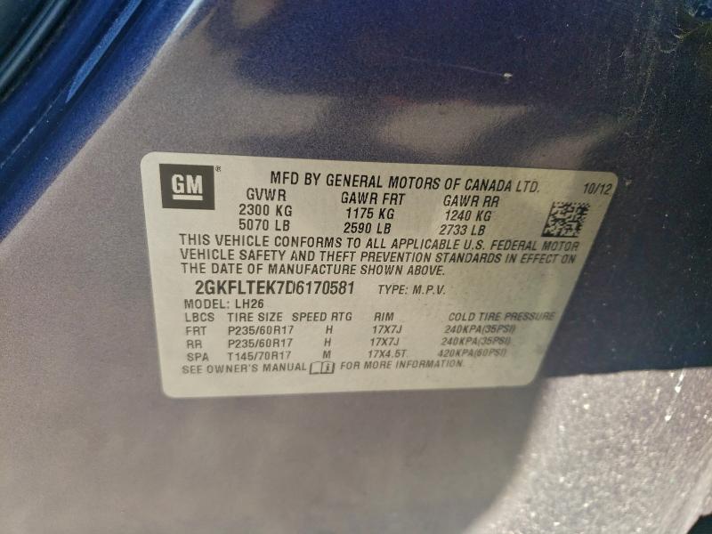Продажа на аукционе авто 2013 Gmc Terrain, vin: 2GKFLTEK7D6170581, номер лота: 86659515
