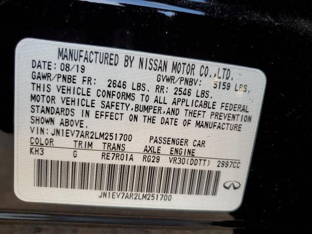 Aukcja sprzedaży 2020 Infiniti Q50, vin: JN1EV7AR2LM251700, numer aukcji: 92016595