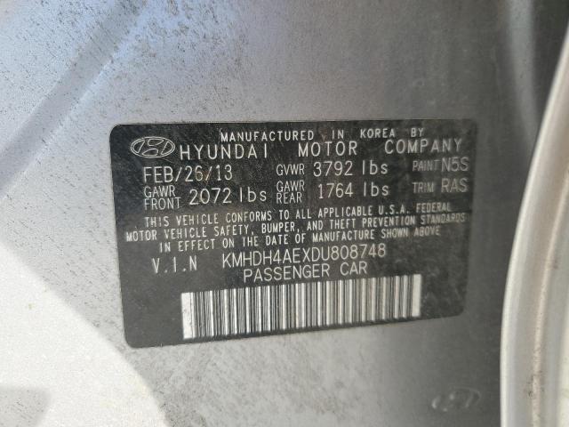 Aukcja sprzedaży 2013 Hyundai Elantra, vin: KMHDH4AEXDU808748, numer aukcji: 92699775
