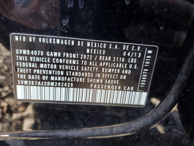 Продаж на аукціоні авто 2013 Volkswagen Jetta, vin: 3VW2K7AJ2DM292429, номер лоту: 92410785