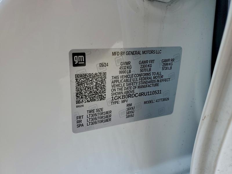 Aukcja sprzedaży 2024 Gmc Hummer Suv, vin: 1GKB0RDC4RU110531, numer aukcji: 93029955