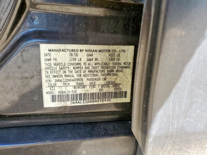 Aukcja sprzedaży 2006 Nissan Altima, vin: 1N4AL11DX6N439436, numer aukcji: 92019195