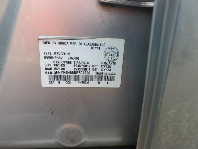 93841345 :رقم المزاد ، 5FNYF4H68BB507380 vin ، 2011 Honda Pilot مزاد بيع