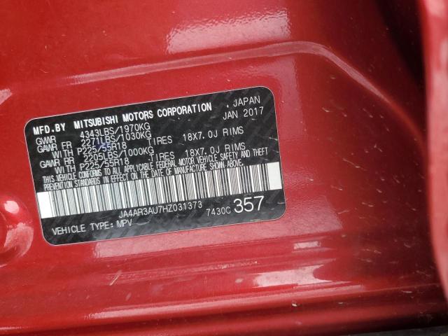 2017 Mitsubishi Outlander Sport მანქანა იყიდება აუქციონზე, vin: JA4AR3AU7HZ031373, აუქციონის ნომერი: 91119235