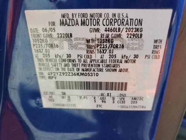 90972905 :رقم المزاد ، 4F2YZ92Z36KM05310 vin ، 2006 Mazda Tribute مزاد بيع