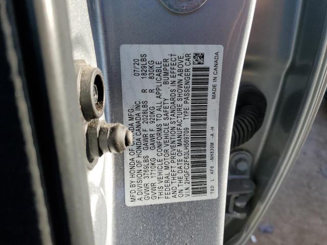 92956015 :رقم المزاد ، 2HGFC2F63LH569709 vin ، 2020 Honda Civic مزاد بيع