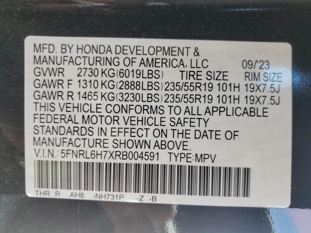 Aukcja sprzedaży 2024 Honda Odyssey, vin: 5FNRL6H7XRB004591, numer aukcji: 90904475