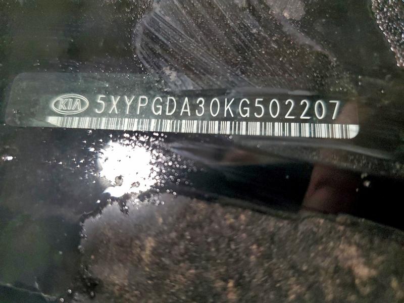 94445845 :رقم المزاد ، 5XYPGDA30KG502207 vin ، 2019 Kia Sorento مزاد بيع