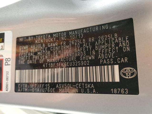 Aukcja sprzedaży 2014 Toyota Camry, vin: 4T1BF1FK6EU325902, numer aukcji: 93251785