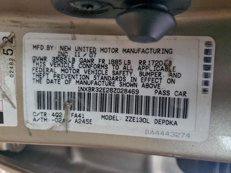 Продажа на аукционе авто 2008 Toyota Corolla, vin: 1NXBR32E28Z028469, номер лота: 94286705