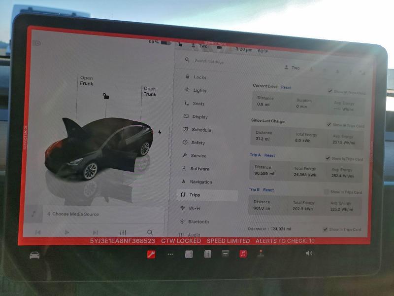 Продаж на аукціоні авто 2022 Tesla Model 3, vin: 5YJ3E1EA8NF368523, номер лоту: 94477575
