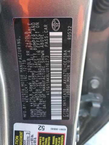 92857815 :رقم المزاد ، 4T1G11AK8LU916273 vin ، 2020 Toyota Camry مزاد بيع