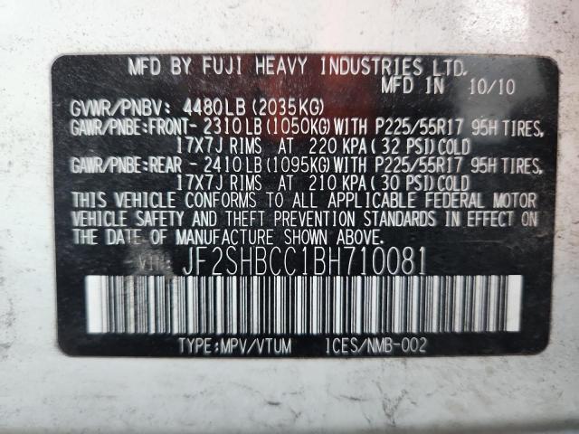 Aukcja sprzedaży 2011 Subaru Forester, vin: JF2SHBCC1BH710081, numer aukcji: 92072425