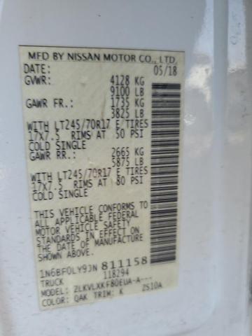 2018 Nissan Nv 2500 S მანქანა იყიდება აუქციონზე, vin: 1N6BF0LY9JN811158, აუქციონის ნომერი: 92012865