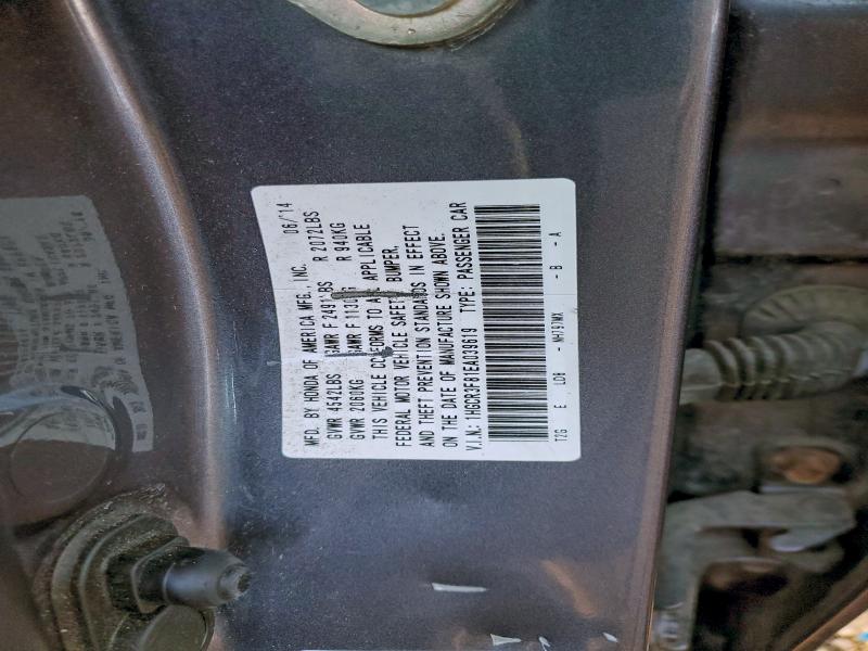 Продажа на аукционе авто 2014 Honda Accord, vin: 1HGCR3F81EA039619, номер лота: 93844145