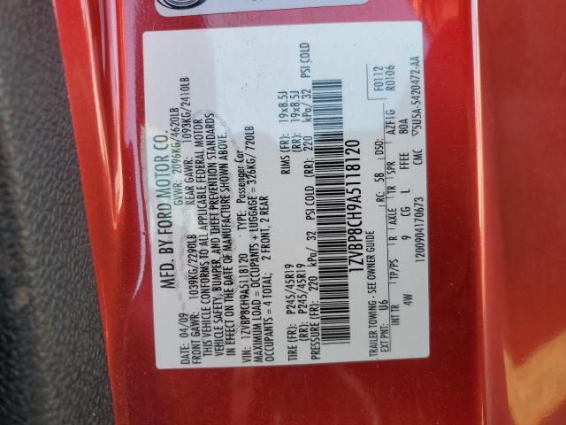 79037393 :رقم المزاد ، 1ZVBP8CH9A5118120 vin ، 2010 Ford Mustang Gt مزاد بيع