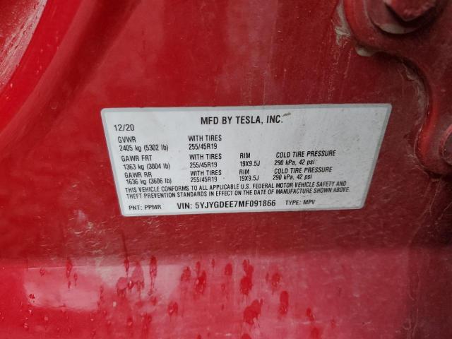 Продаж на аукціоні авто 2021 Tesla Model Y, vin: 5YJYGDEE7MF091866, номер лоту: 79803393
