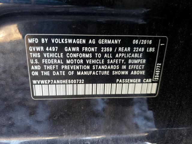 80552253 :رقم المزاد ، WVWKP7AN0HE500732 vin ، 2017 Volkswagen Cc Sport مزاد بيع