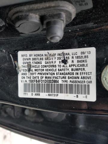 Aukcja sprzedaży 2013 Honda Civic Hybrid L, vin: 19XFB4F31DE003984, numer aukcji: 78694803