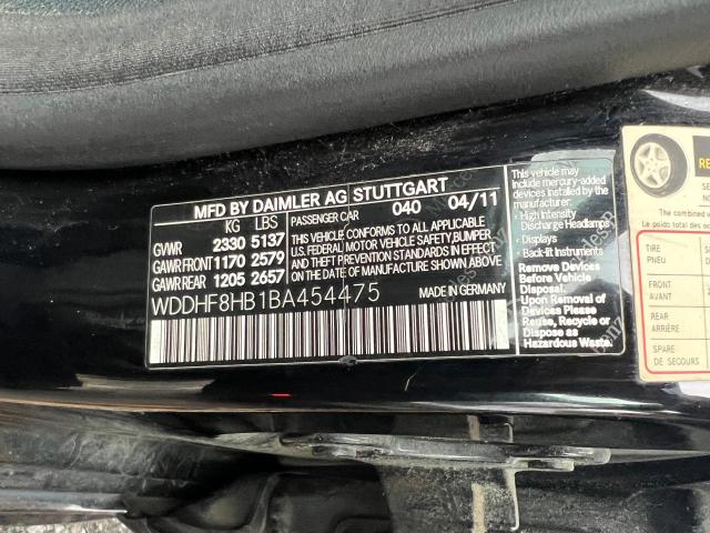 79661033 :رقم المزاد ، WDDHF8HB1BA454475 vin ، 2011 Mercedes-benz E 350 4matic مزاد بيع
