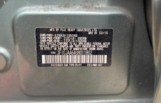 Aukcja sprzedaży 2016 Subaru Impreza, vin: JF1GJAA64GH011802, numer aukcji: 82040943