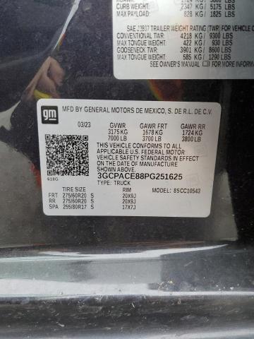 Aukcja sprzedaży 2023 Chevrolet Silverado C1500 Lt, vin: 3GCPACE88PG251625, numer aukcji: 82313883