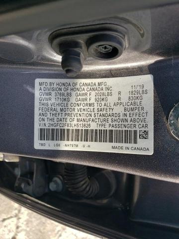 Продажа на аукционе авто 2020 Honda Civic Sport, vin: 2HGFC2F83LH513626, номер лота: 82542043