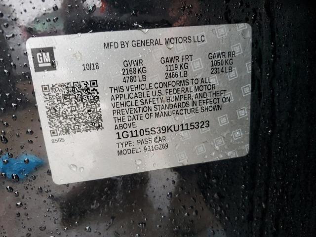 Продаж на аукціоні авто 2019 Chevrolet Impala Premier, vin: 1G1105S39KU115323, номер лоту: 77810193