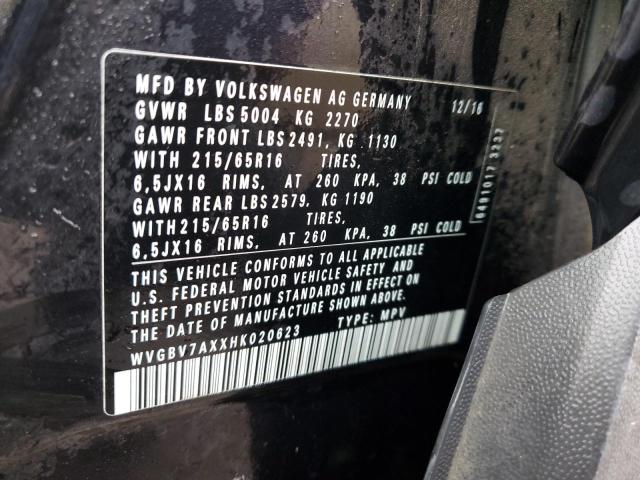 79734923 :رقم المزاد ، WVGBV7AXXHK020623 vin ، 2017 Volkswagen Tiguan S مزاد بيع