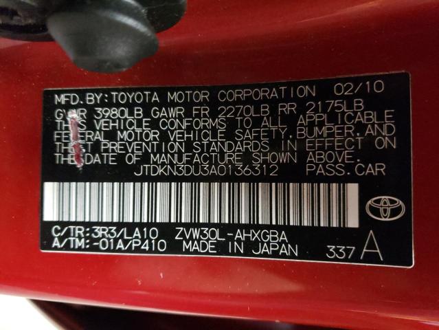Aukcja sprzedaży 2010 Toyota Prius, vin: JTDKN3DU3A0136312, numer aukcji: 82391793