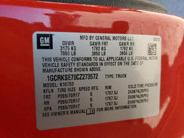 Aukcja sprzedaży 2012 Chevrolet Silverado K1500 Lt, vin: 1GCRKSE70CZ273572, numer aukcji: 79061873