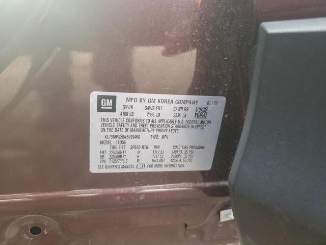 80876483 :رقم المزاد ، KL79MPS28NB093460 vin ، 2022 Chevrolet Trailblazer Lt مزاد بيع