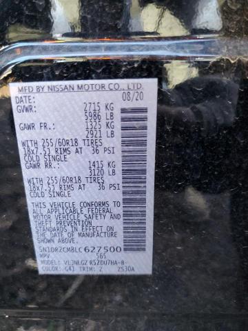 2020 Nissan Pathfinder Sl მანქანა იყიდება აუქციონზე, vin: 5N1DR2CM8LC627500, აუქციონის ნომერი: 79634603