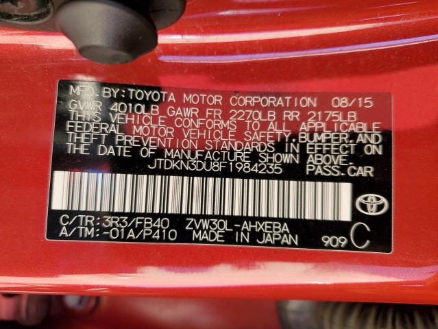 Продаж на аукціоні авто 2015 Toyota Prius, vin: JTDKN3DU8F1984235, номер лоту: 80355123