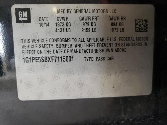 78655033 :رقم المزاد ، 1G1PE5SBXF7115001 vin ، 2015 Chevrolet Cruze Lt مزاد بيع