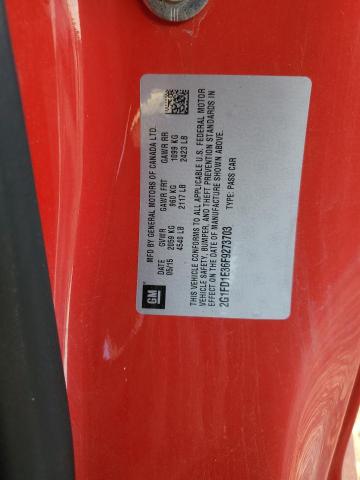 80117993 :رقم المزاد ، 2G1FD1E36F9273703 vin ، 2015 Chevrolet Camaro Lt مزاد بيع