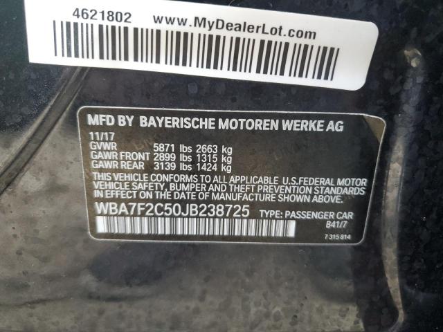 2018 Bmw 750 Xi მანქანა იყიდება აუქციონზე, vin: WBA7F2C50JB238725, აუქციონის ნომერი: 80268263