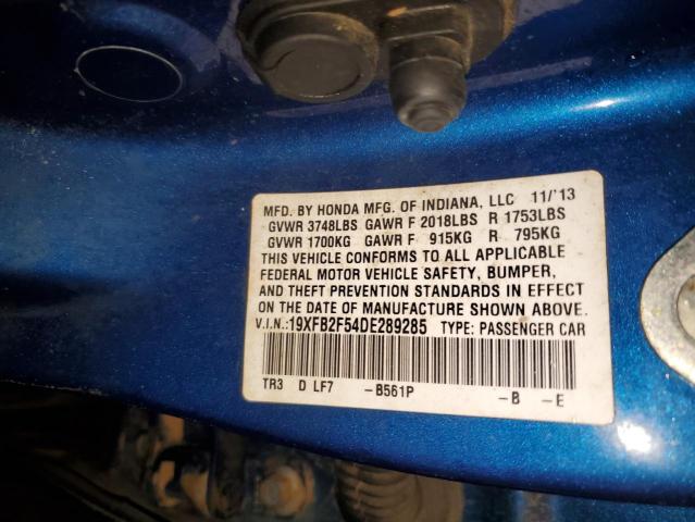 Продаж на аукціоні авто 2013 Honda Civic Lx, vin: 19XFB2F54DE289285, номер лоту: 80727943