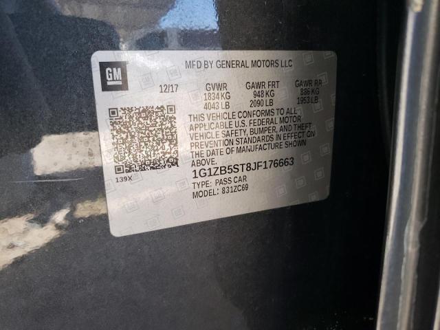 2018 Chevrolet Malibu Ls მანქანა იყიდება აუქციონზე, vin: 1G1ZB5ST8JF176663, აუქციონის ნომერი: 81071953