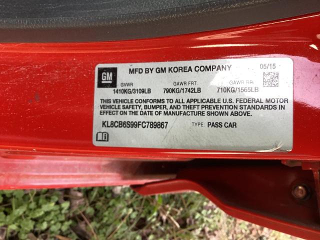 Продажа на аукционе авто 2015 Chevrolet Spark Ls, vin: KL8CB6S99FC789867, номер лота: 81861303
