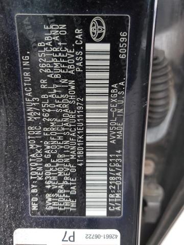 Продажа на аукционе авто 2014 Toyota Camry Hybrid, vin: 4T1BD1FK1EU111972, номер лота: 81752173