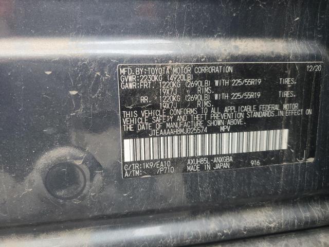 Aukcja sprzedaży 2021 Toyota Venza Le, vin: JTEAAAAH8MJ025574, numer aukcji: 81514793