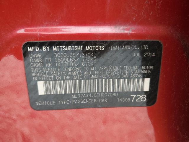 Aukcja sprzedaży 2015 Mitsubishi Mirage De, vin: ML32A3HJ0FH007080, numer aukcji: 81904073